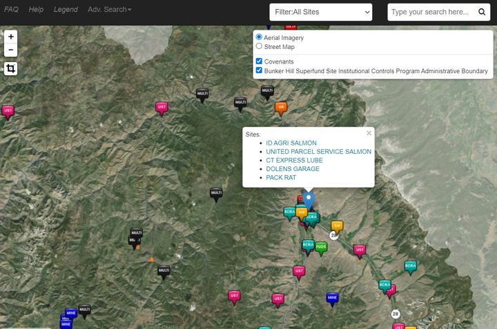 Idaho cleanup sites interactive map