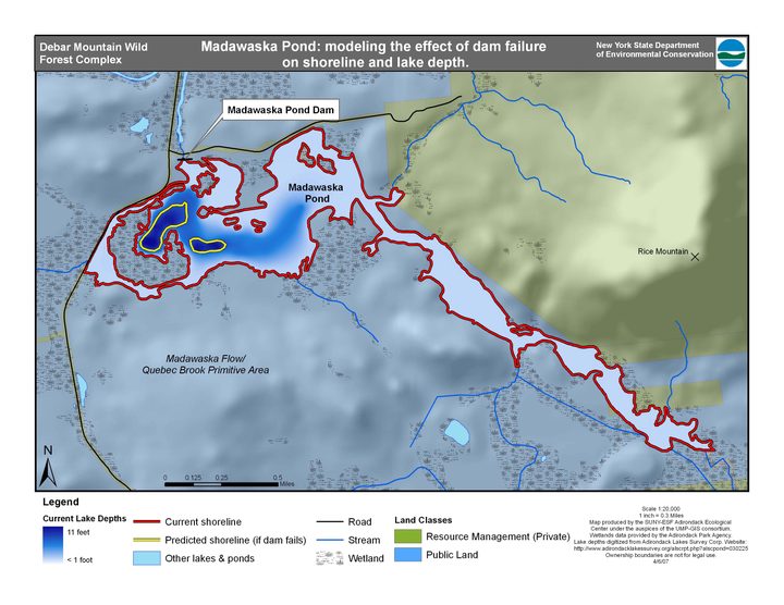 Madawaska Pond dam failure model